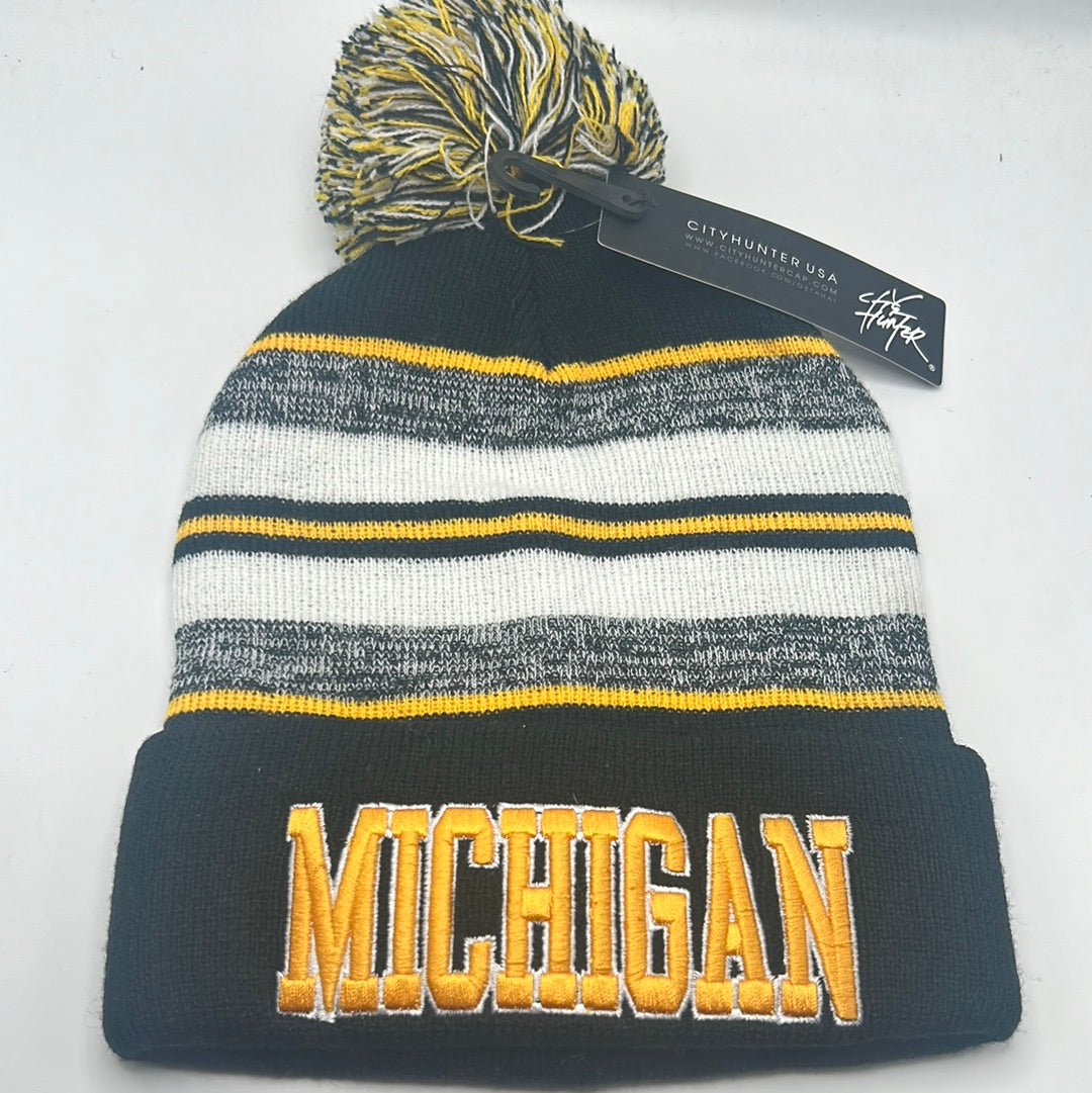 Michigan University Knit Pom Beanie