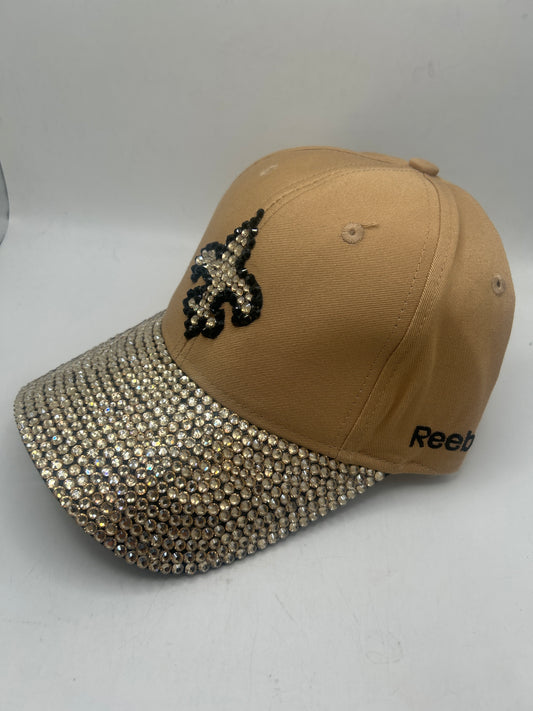 New Orleans Saints NFL Reebok Bedazzled Adjustable Hat Old Gold/Black