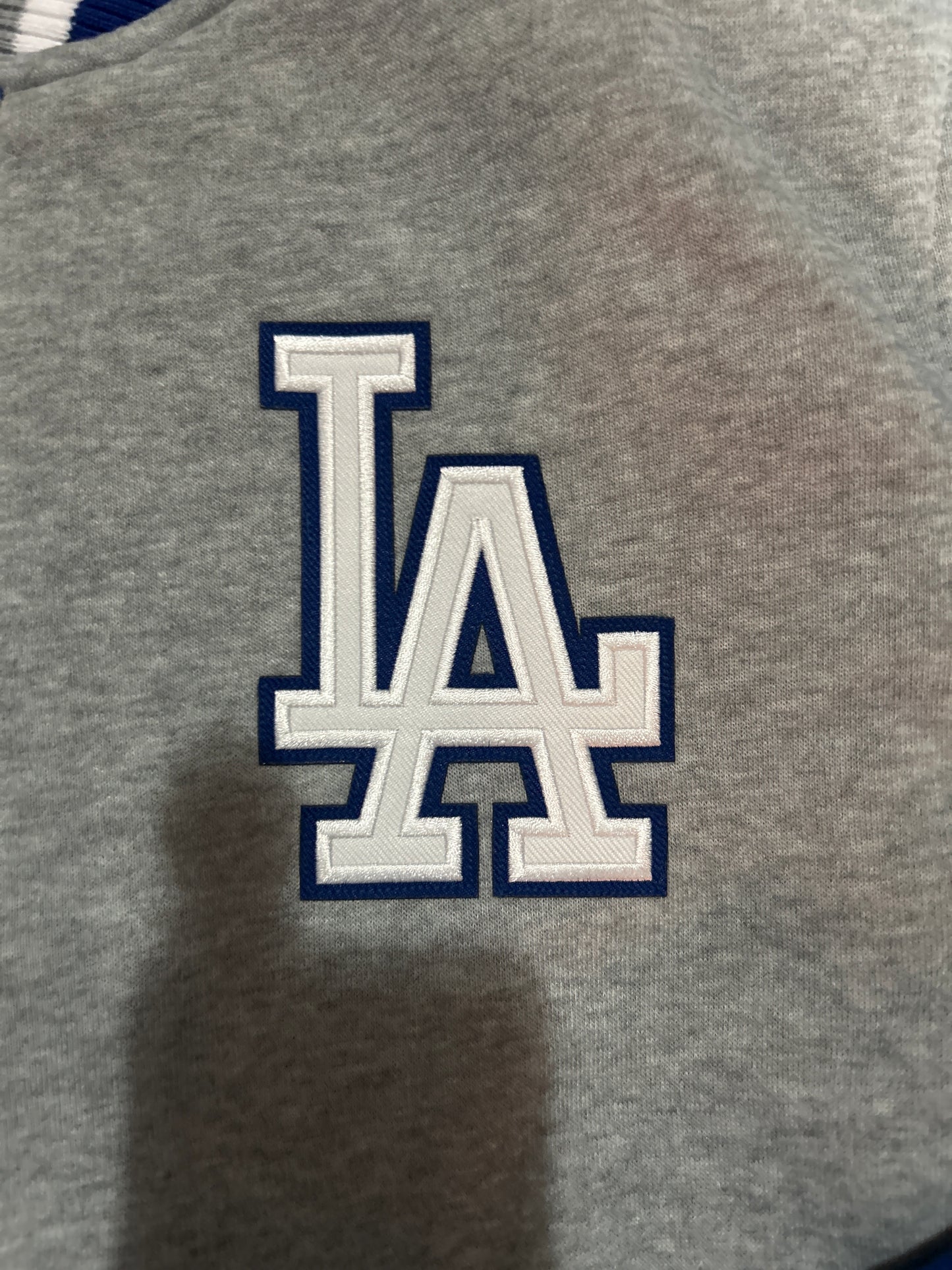 Los Angeles Dodgers MLB JH Design Group Reversible Two-Toned Fleece Buttoned Jacket - Grey/Royal Blue