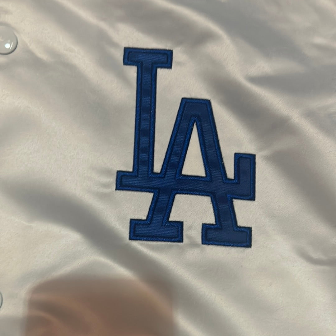 Los Angeles Dodgers MLB Mitchell & Ness Cooperstown Collection “100 Anniversary 1890-1990” & “1988 World Series” Patch Satin Mens Jacket