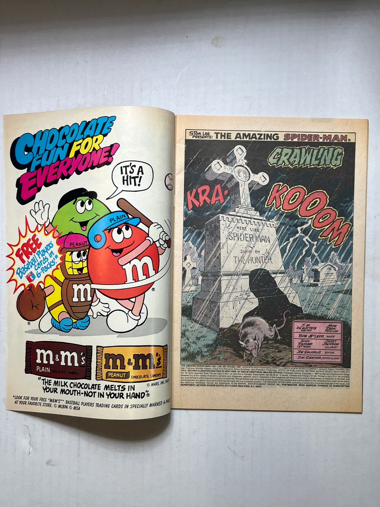 The Amazing Spider-Man By Marvel Comics Group “Crawling” Part 2 #293 Oct 1987 Comic Book