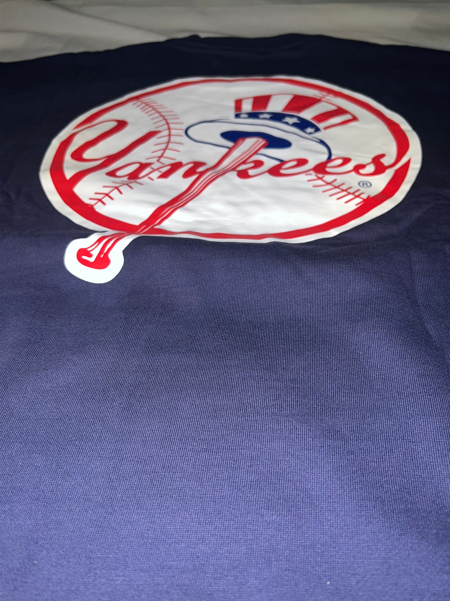 New York Yankees MLB Mitchell & Ness Genuine Merchandise Current Logo There and Back Fleece Crew