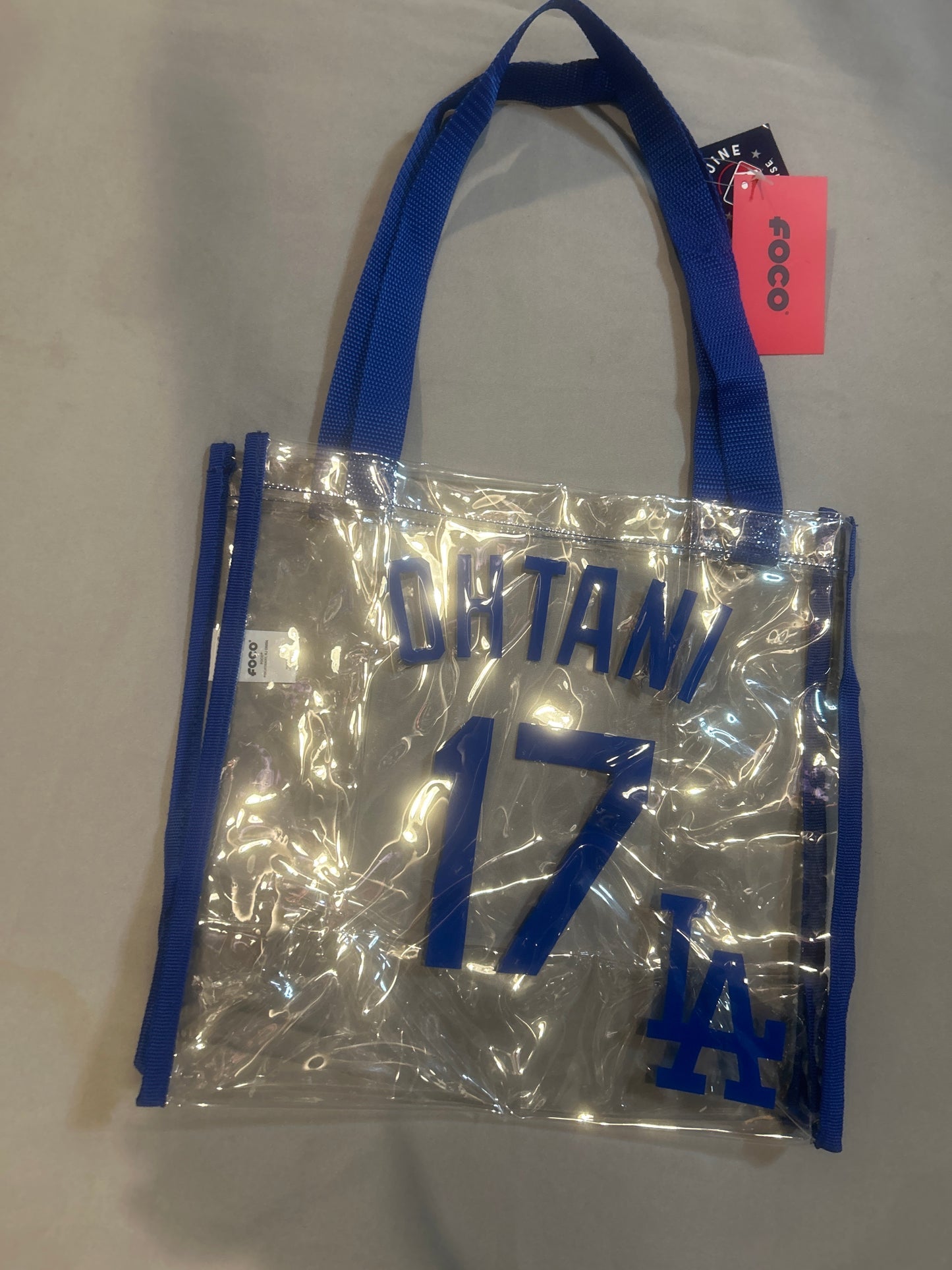 Los Angeles Dodgers MLB Genuine Merchandise Foco #17 Ohtani Clear Tote Bag 12”x12.5”