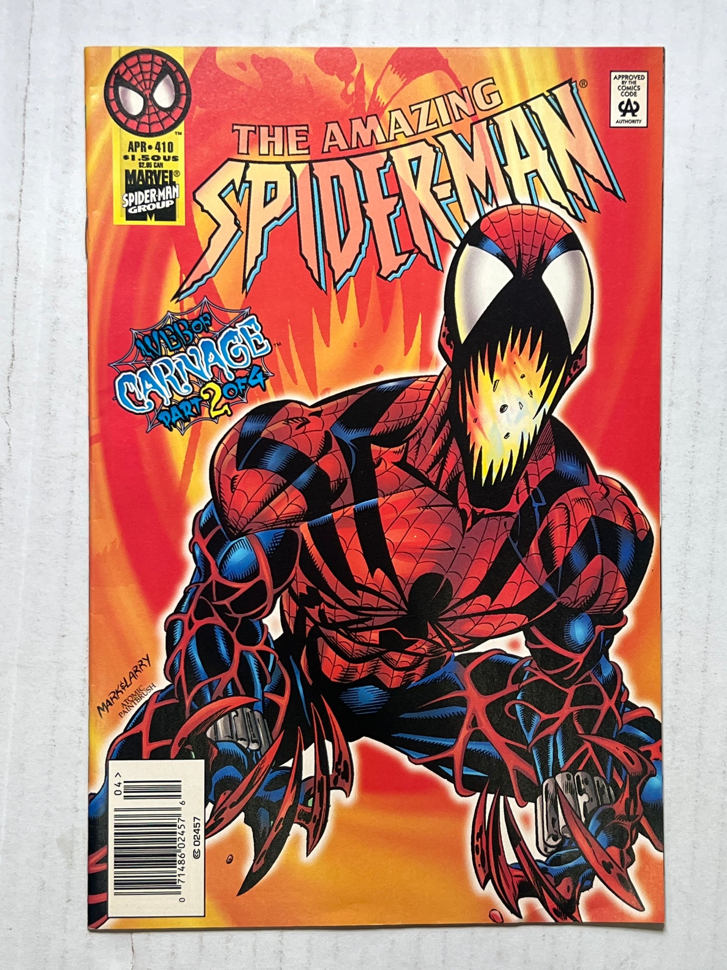 The Amazing Spider-Man by Marvel Comics Group “Web of Carnage” Part 2 of 4 #410 April 1996 Comic Book
