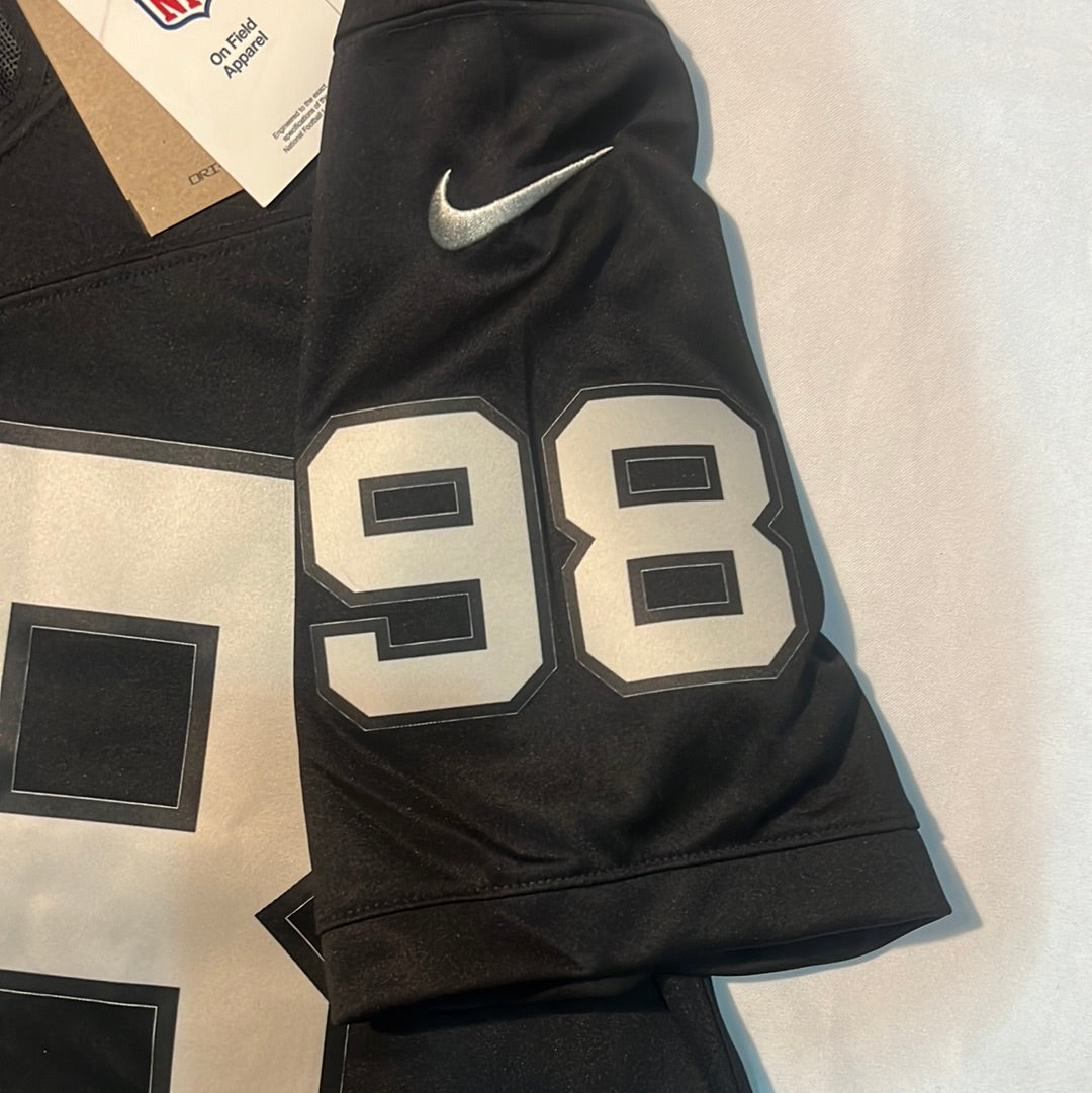 Las Vegas Raiders NFL Nike #98Maxx Crosby Vapor F.U.S.E. Limited Edition On Field Mens Jersey