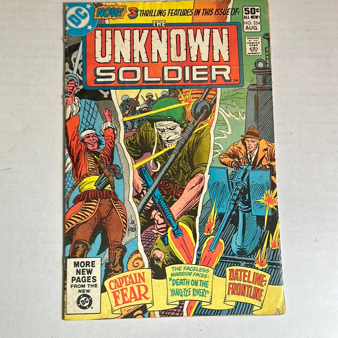 The Unknown Soldier by DC Comics "Captain Fear" "Death on the Yang-Tze River!" "Dateline: Frontline" No. 254 Comic Book