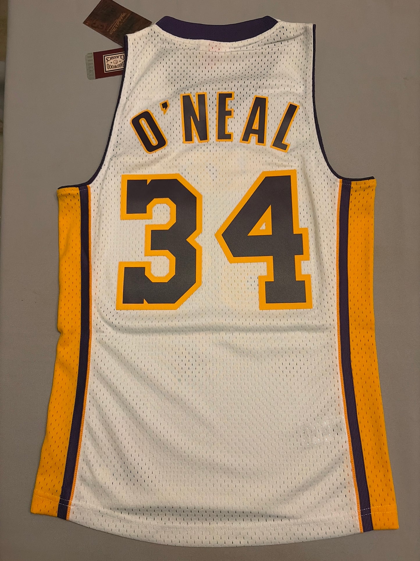 Los Angeles Lakers NBA Mitchell & Ness Hardwood Classics #34 2002-03 Shaquille O’Neal HWC Swingman Alternate Men Jersey