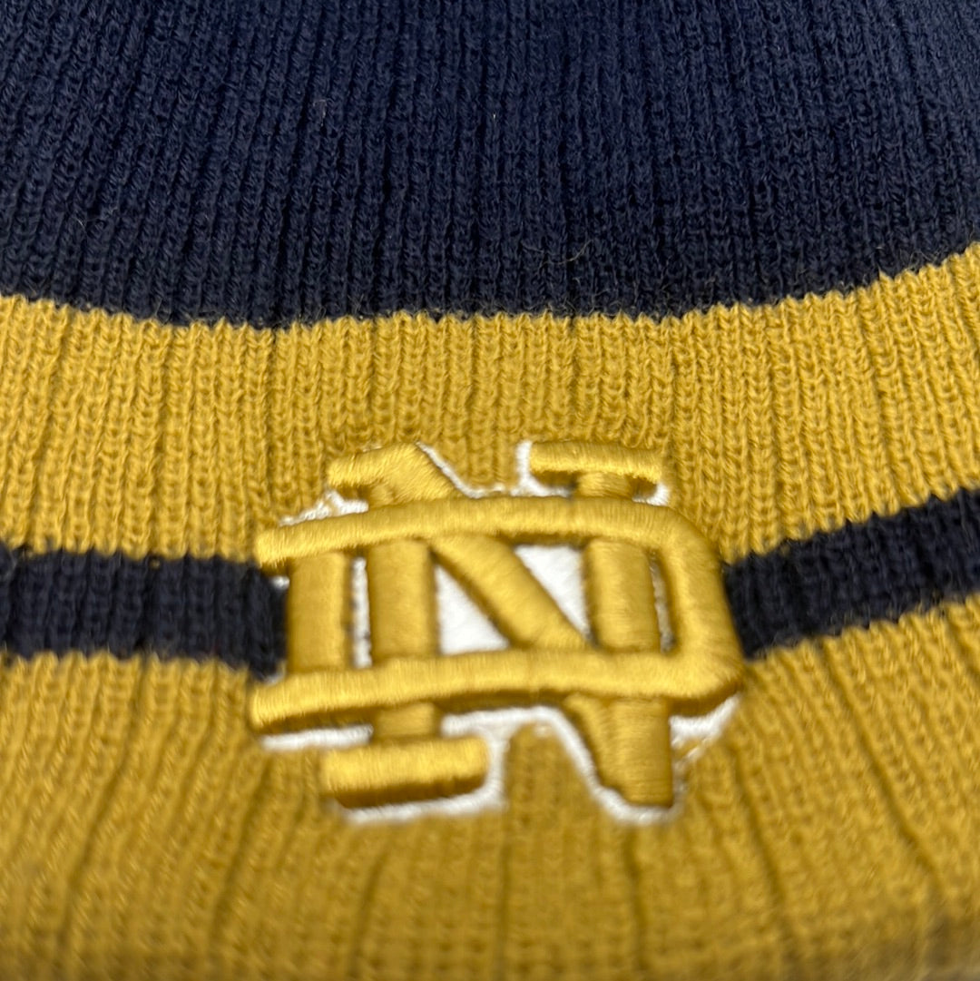 Notre Dame Fighting Irish University Striped Revesible Officially Licensed Collegiate Beanie