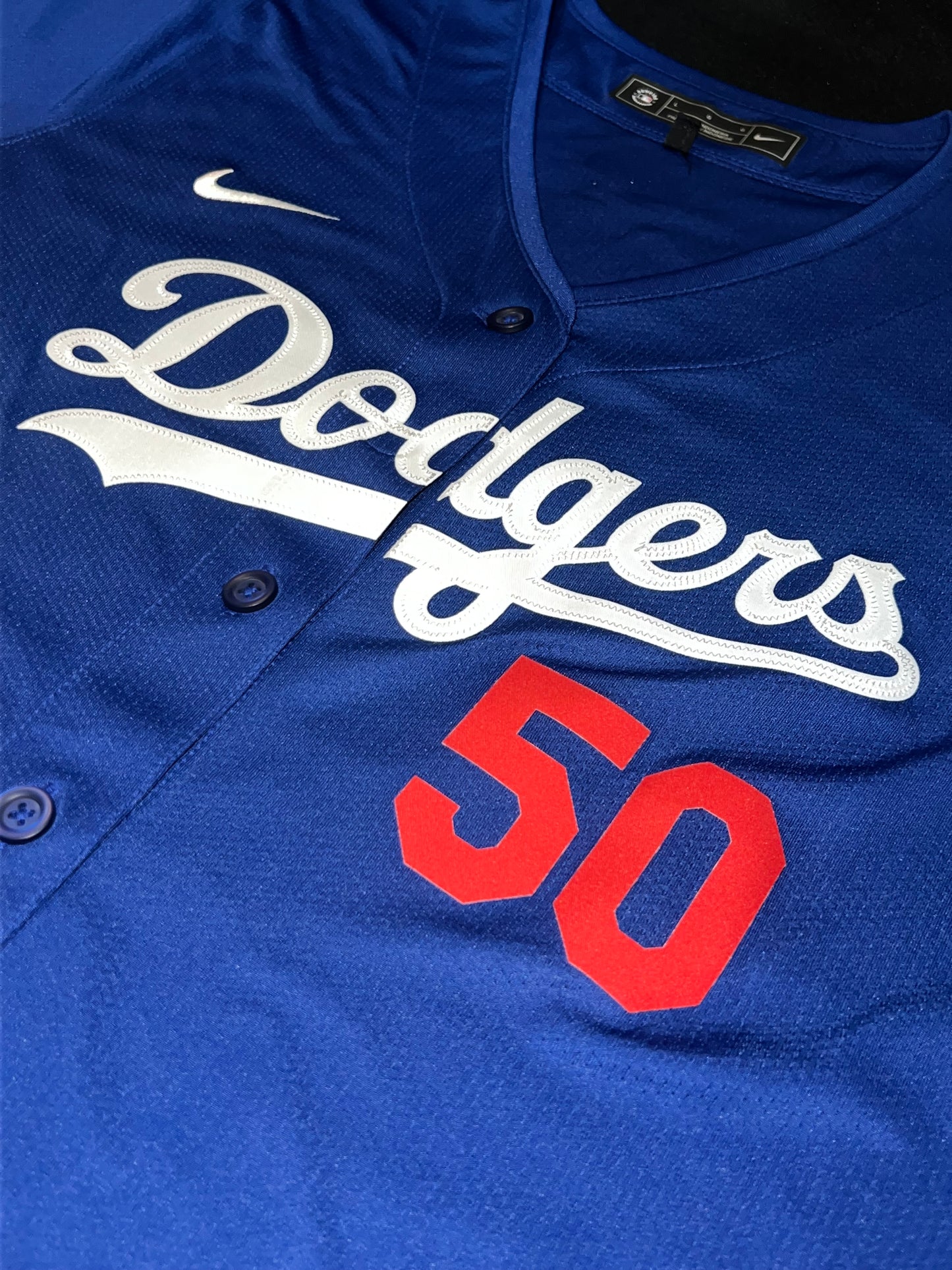 Los Angeles Dodgers MLB Nike Genuine Merchandise #50 Betts Women’s Royal Blue Jersey