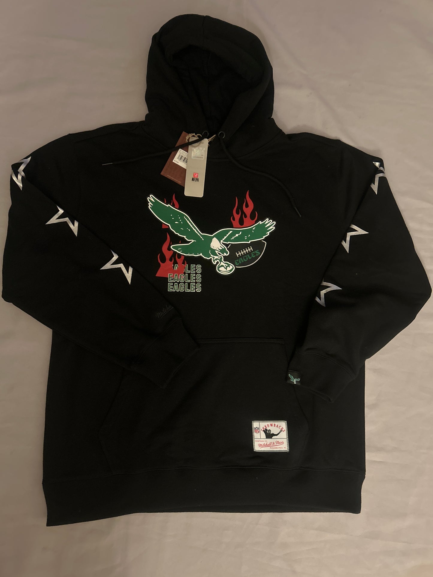 Philadelphia Eagles NFL Mitchell & Ness Throwback Oversized Hoodie