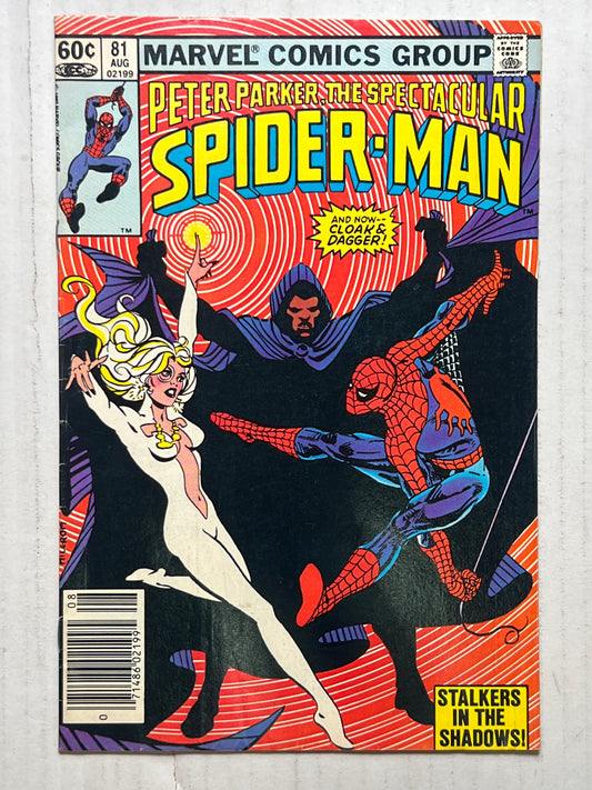 Peter Parker, The Spectacular Spider-Man by Marvel Comics Group “Stalkers in the Shadows!” #81 Aug 1983 Comic Book