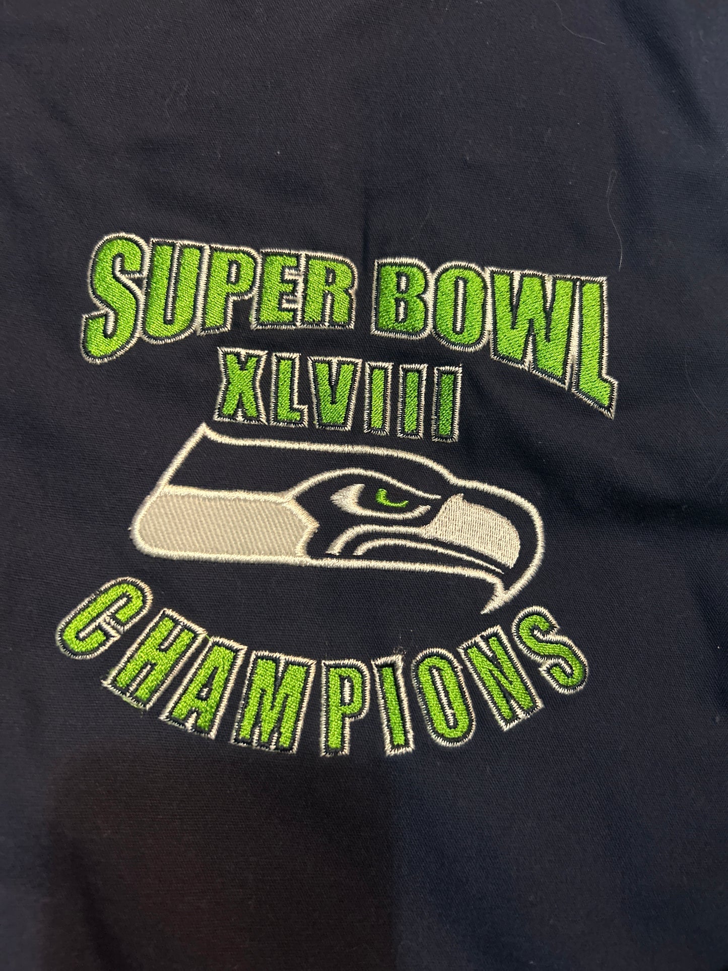 Seattle Seahawks NFL 2013 Super Bowl 48 Champions Men Varsity Jacket