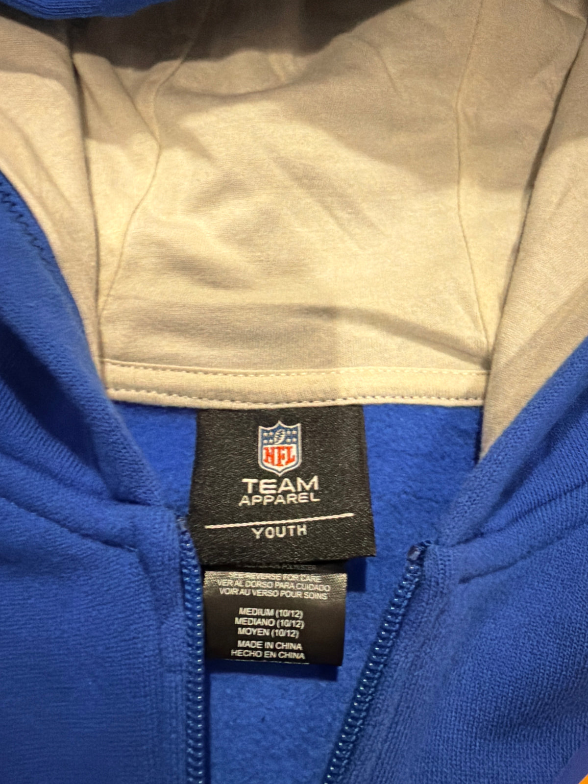 Los Angeles Rams NFL ZIP Up Hoodie Youth Size