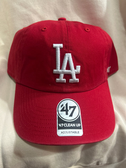 Los Angeles Dodgers MLB 47Clean Up Red Adjustable Hat