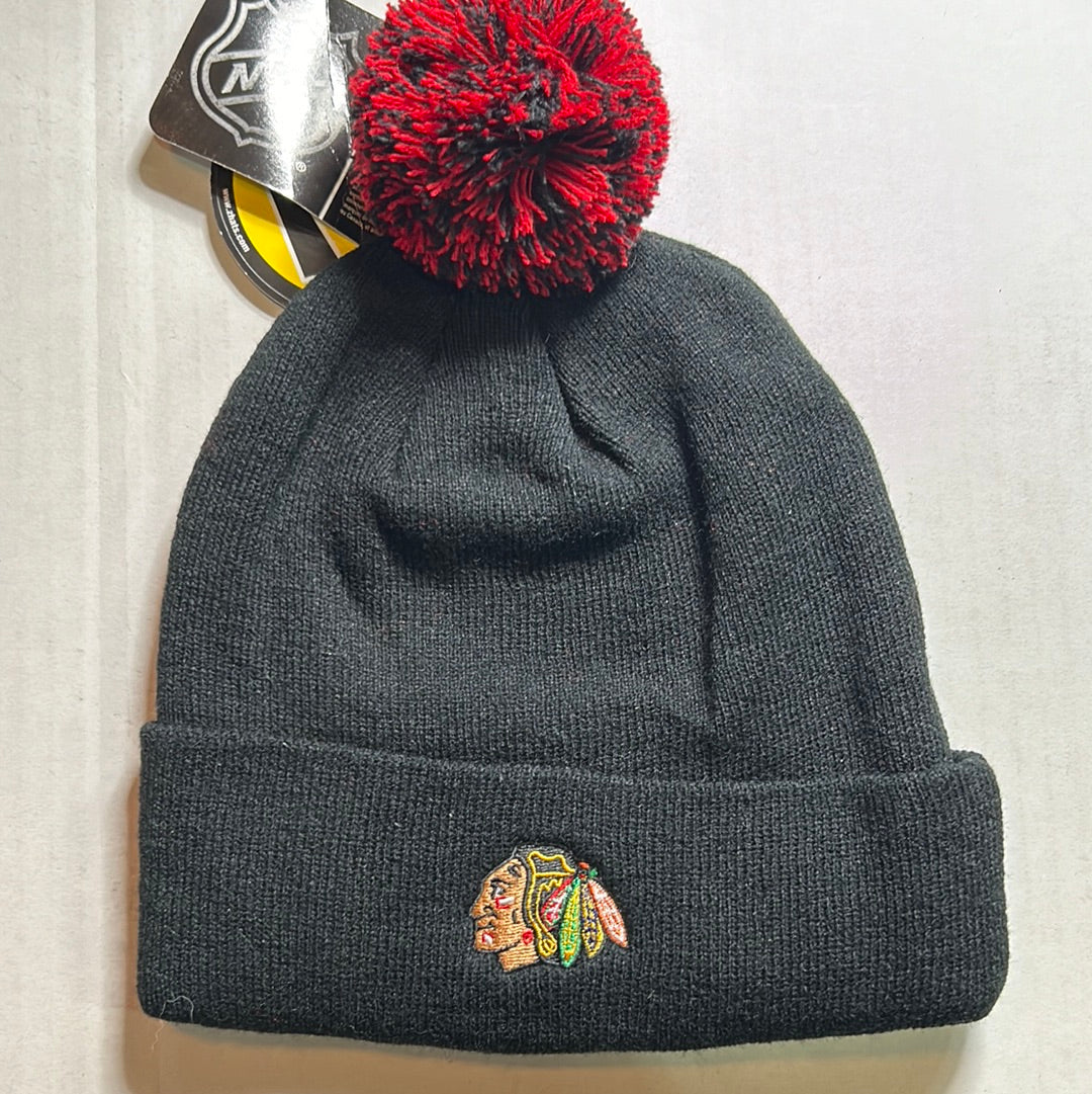 Vintage Chicago Blackhawks NHL Zephyr Knit Pom Beanie