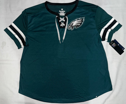 Philadelphia Eagles NFL Fanatics Lace-Up Women’s Short Sleeve Shirt