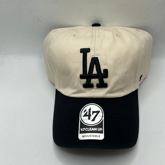 Los Angeles Dodgers MLB 47Clean Up Genuine Merchandise Off White/Black Adjustable Hat