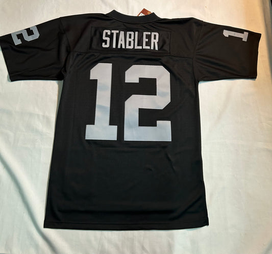 Las Vegas Raiders NFL Mitchell & Ness #12 Ken Stabler Throwback Men’s Stitch Jersey