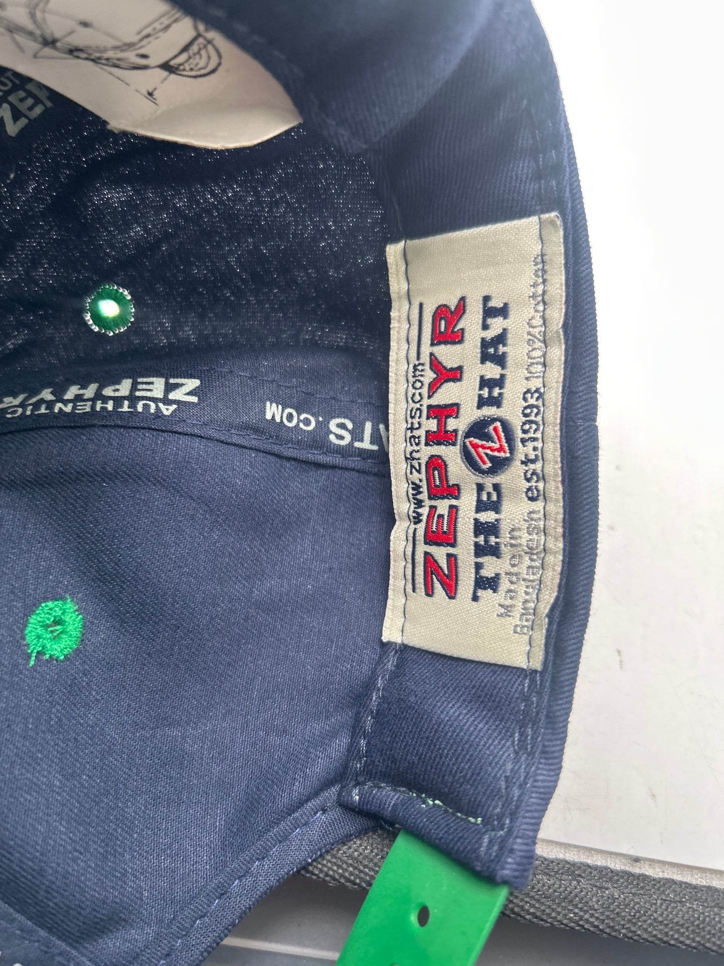 Notre Dame University Fighting Irish Zephyr Collegiate Navy/Green Snapback