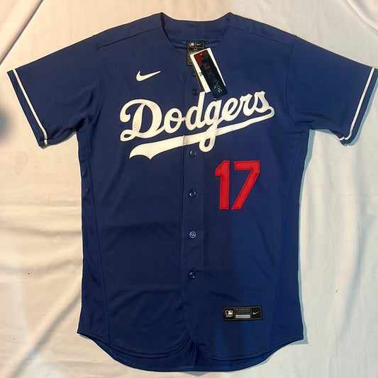 Los Angeles Dodgers MLB Nike Authentic Collection #17 Ohtani - Royal Blue Standard Fit Mens Jersey