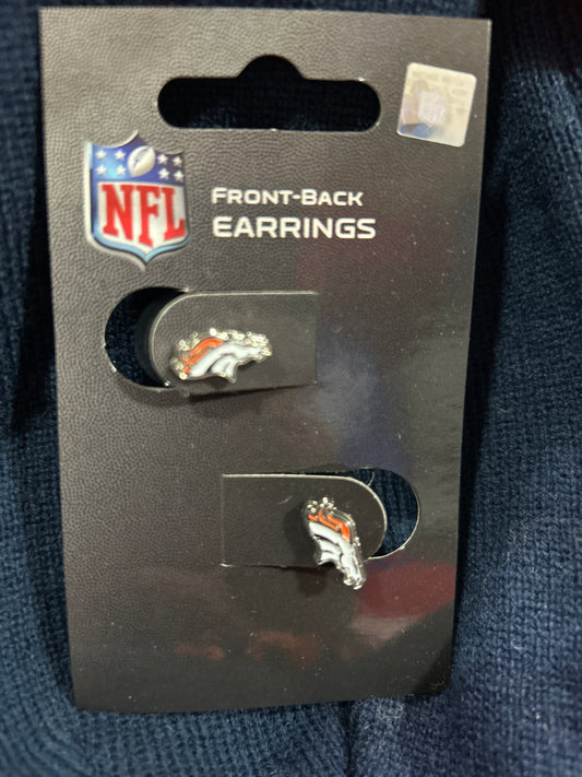 Denver Broncos NFL Collectible Front-Back Earrings Hypo-Allergenic