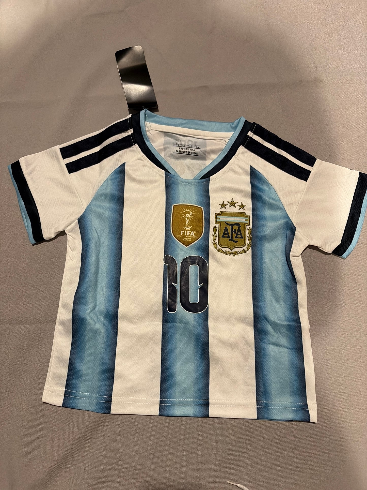 Argentina AFA Messi #10 Youth and Kids Set Jersey and Shorts