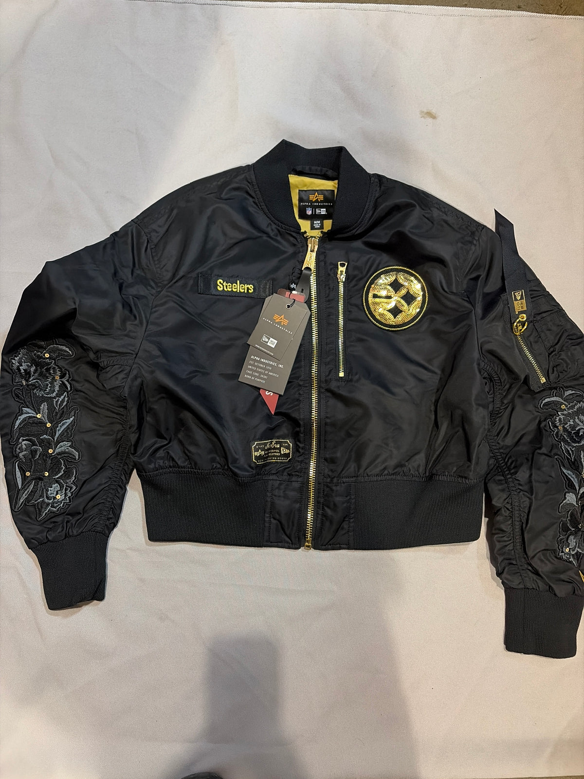 Pittsburgh Steelers NFL NEW ERA WOMEN CROPPER BOMBER JACKET