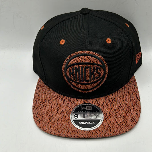 VINTAGE NEW YORK KNICKS NBA NEW ERA 99FIFTY LEATHER VISOR ORIGINAL FIT SNAPBACK