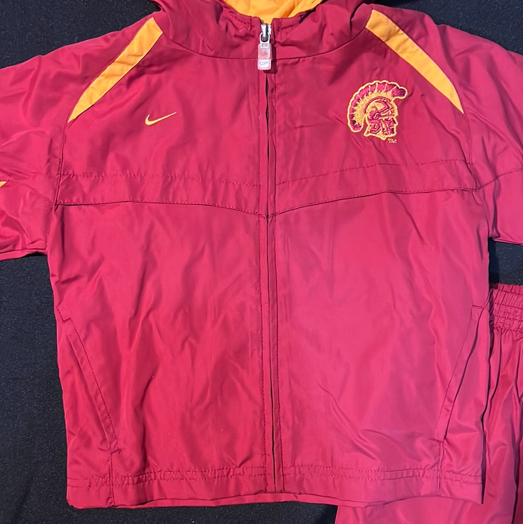 USC Trojans Nike with Trojans Logo and USC Lettering Embroidered Hooded Windrunner Full-Zip 2-Piece Set