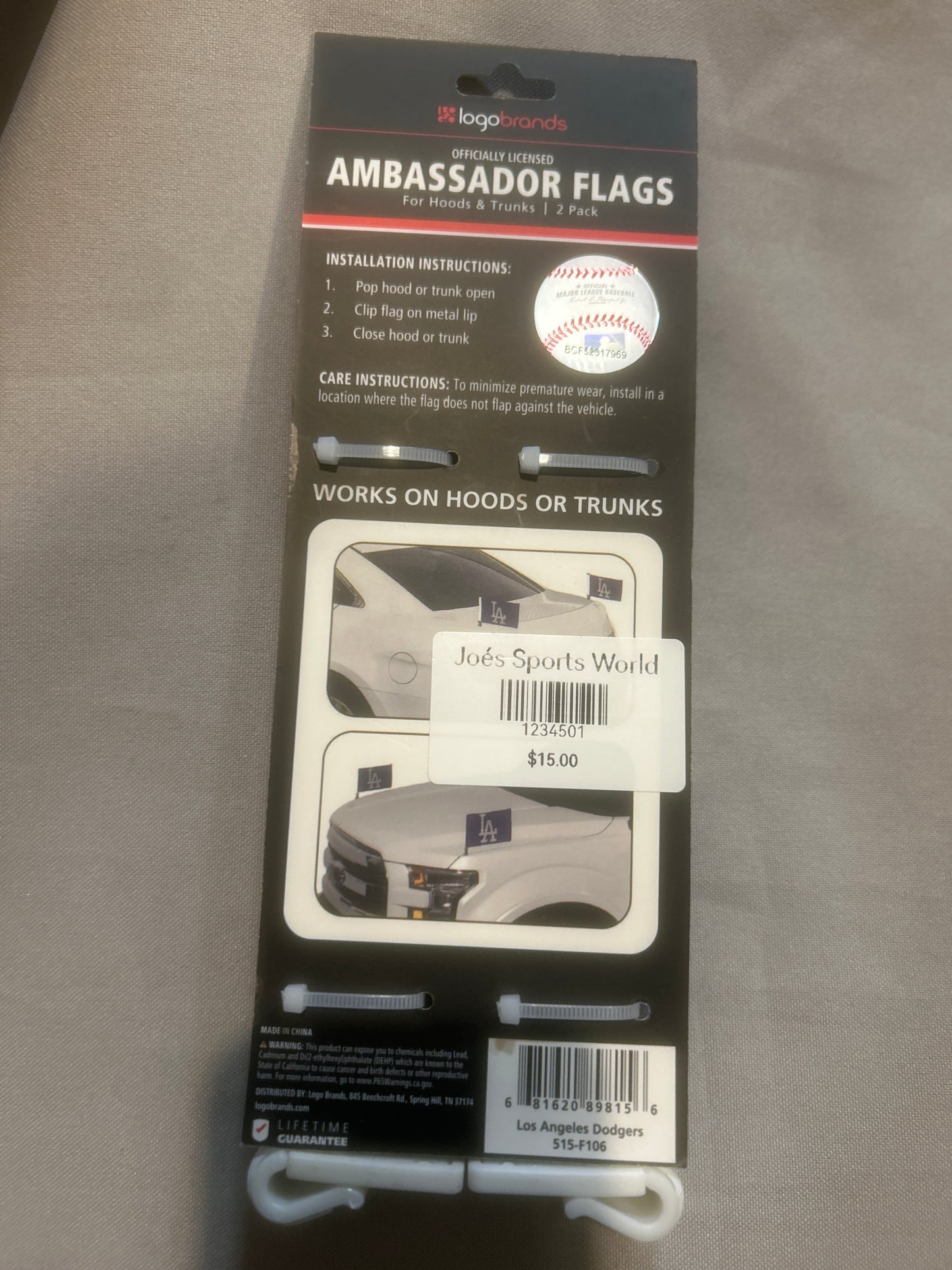 Los Angeles Dodgers MLB 2PK Ambassador Hood/Trunk Flag