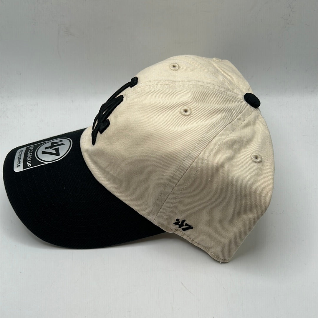 Los Angeles Dodgers MLB 47Clean Up Genuine Merchandise Off White/Black Adjustable Hat