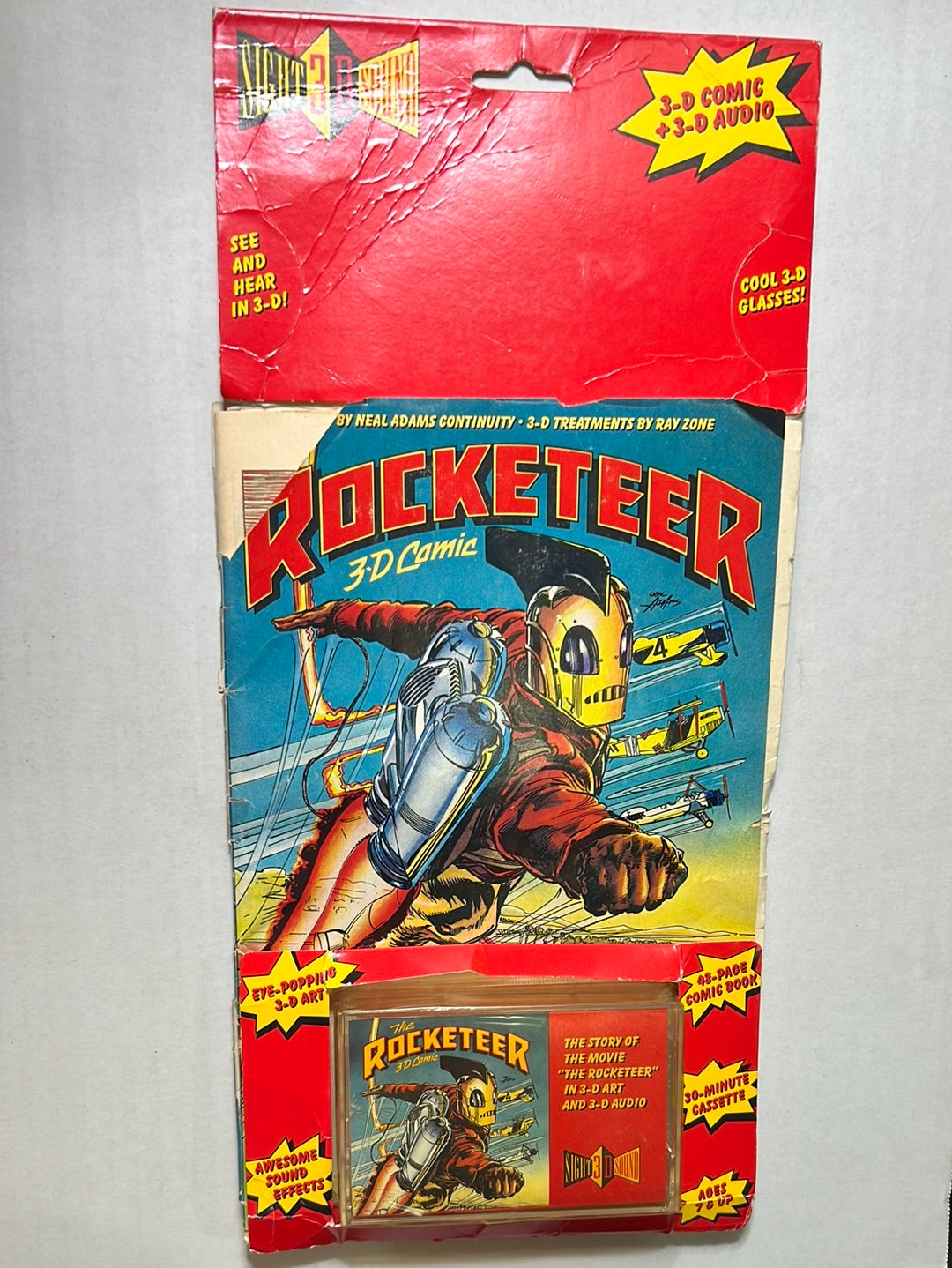 Rocketeer 3-D Comic with 30 min Cassette and 3-D Glasses Disney Audio Entertainment Comic Book