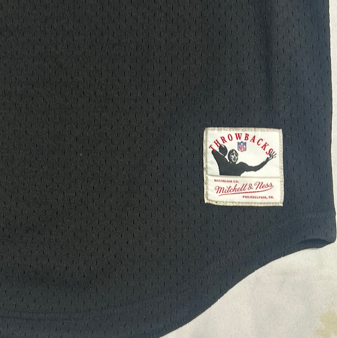 LAS VEGAS RAIDERS NFL Mitchell & Ness Nostalgia Co VINTAGE V-NECK MESH FASHION MENS SHORT SLEEVE