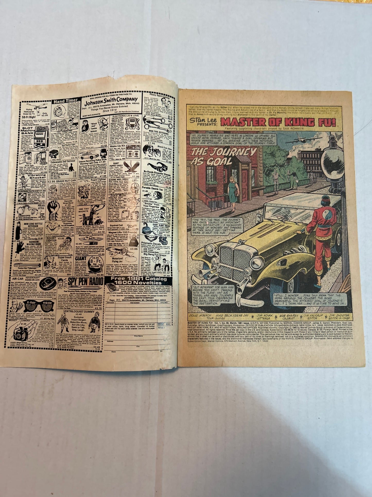 Master of Kung Fu The Hands of Shang-Chi Marvel Comics Group “Fight to the Finish!” #98 Comic Book