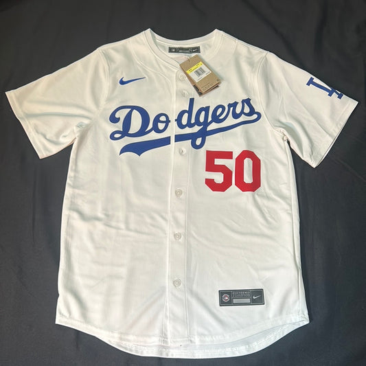 Los Angeles Dodgers MLB Genuine Merchandise #50 BETTS Men Jersey - White Los Angeles Dodgers Men Jersey