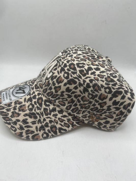 Los Angeles Dodgers 47Clean Up Khaki Cheetah Adjustable Women Hat