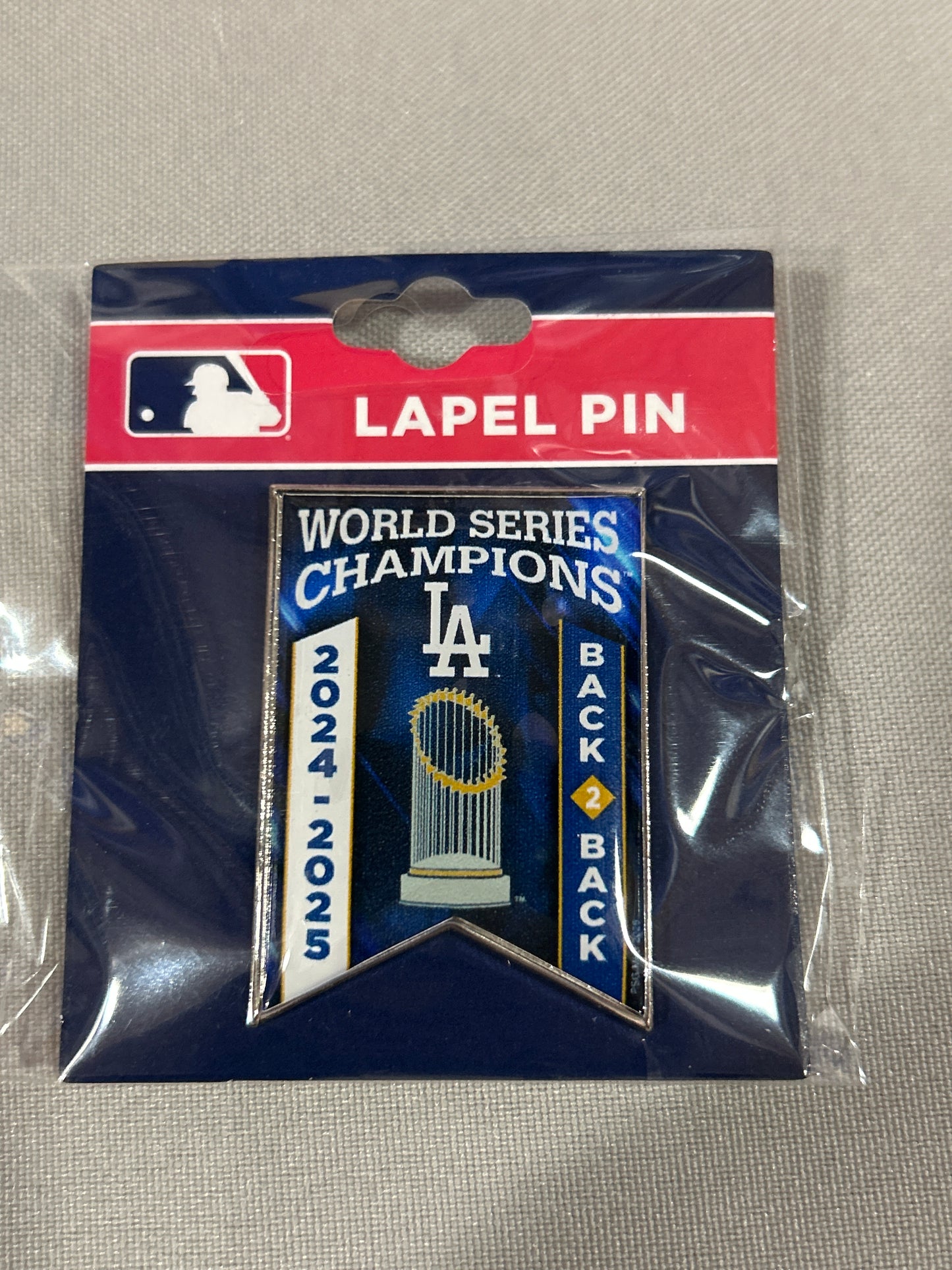 Los Angeles Dodgers MLB World Series Champions Back-to-Back 2024-2025 Pin