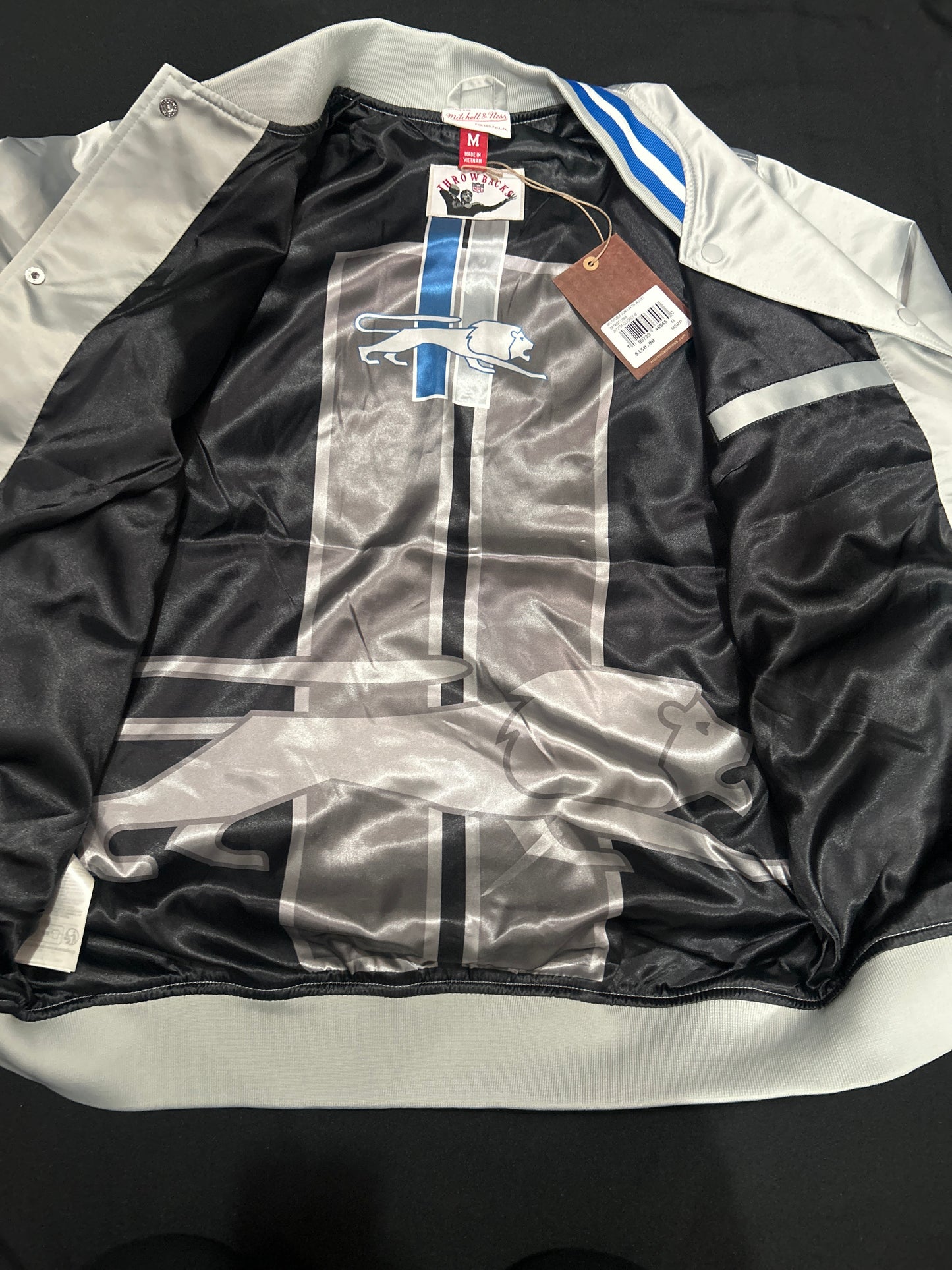 Detroit Lions NFL Mitchell & Ness Throwback Double Down Satin Jacket