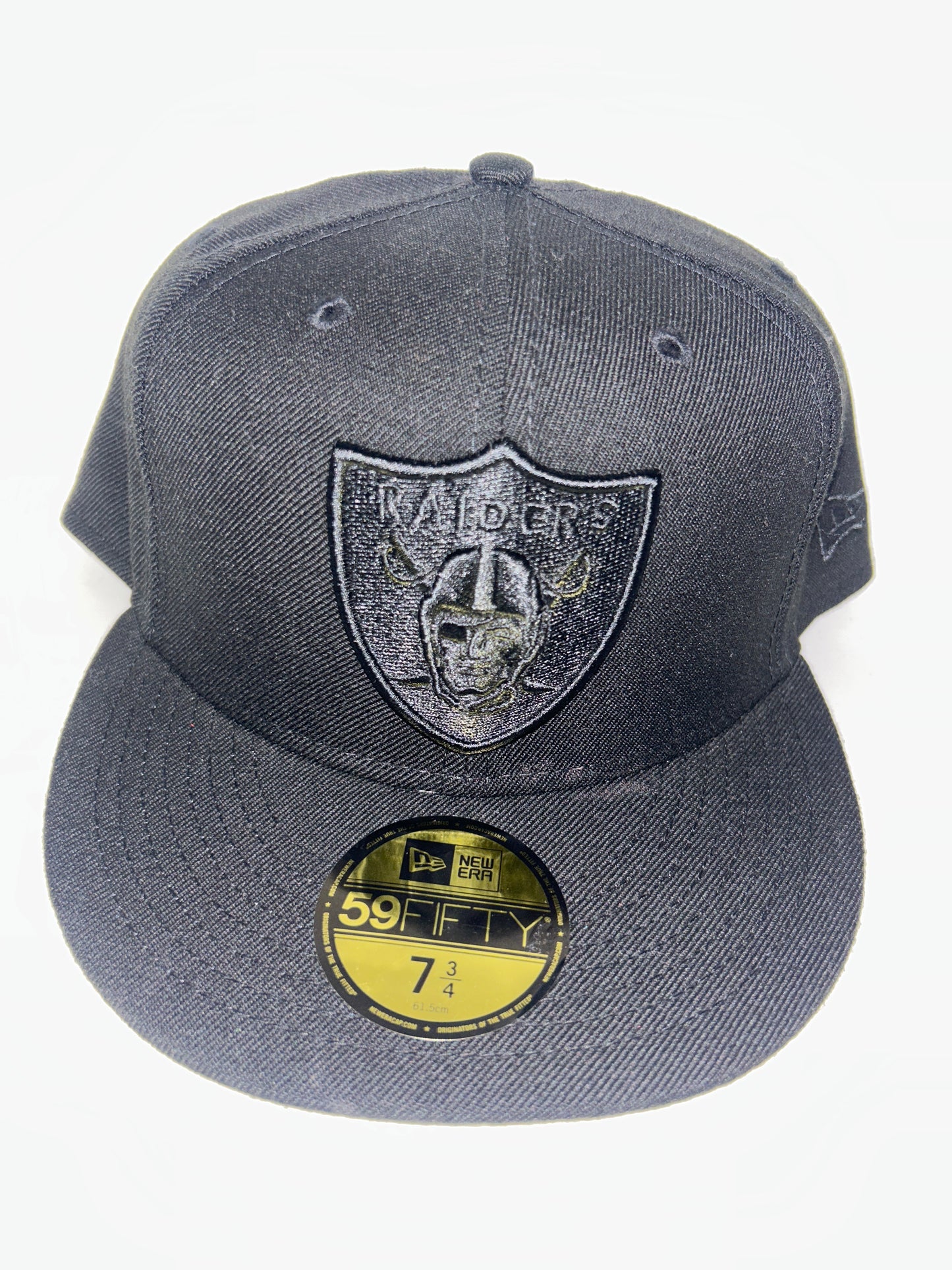 Las Vegas Raiders NFL New Era 59Fifty Classic All Black Fitted Hat