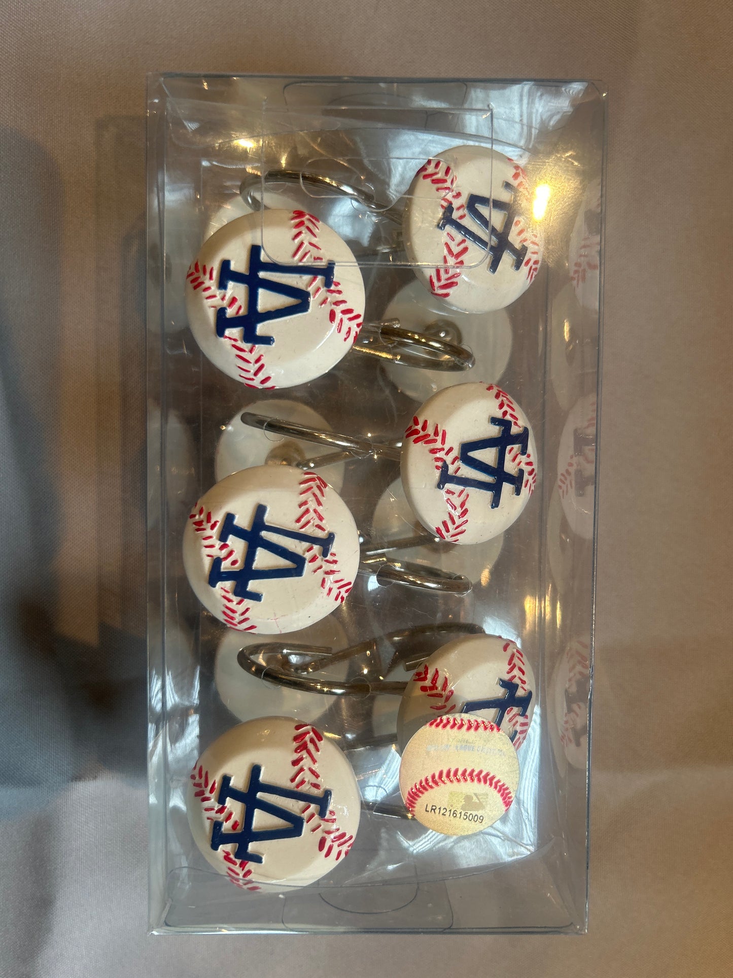 Los Angeles Dodgers MOB Baseball-Themed Shower Curtain Hooks