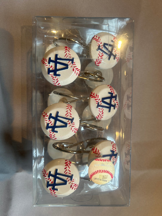 Los Angeles Dodgers MOB Baseball-Themed Shower Curtain Hooks