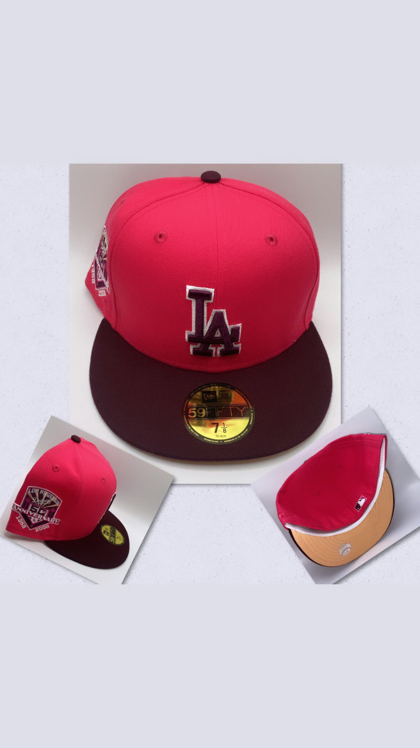 Los Angeles Dodgers MLB 59Fifty New Era “1958-2008 Los Angeles 50th Anniversary” Patch Fitted Hat Shortcake