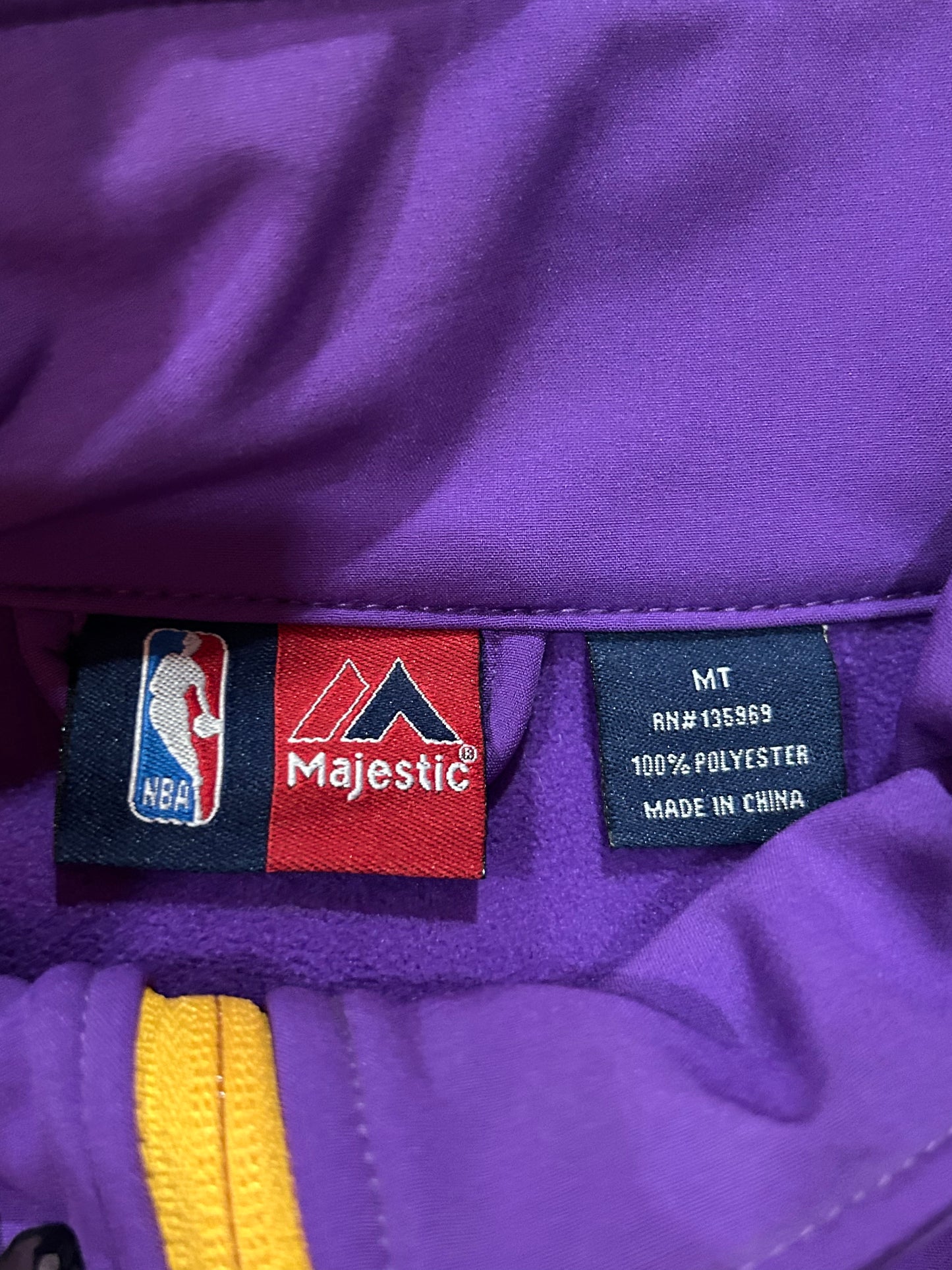 Los Angeles Lakers NBA Majestic Full Zip-Up Thermal Dri-Fit Jacket