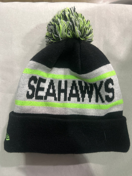Seattle Seahawks NFL Black-Fluorescente Knit Pom Beanie