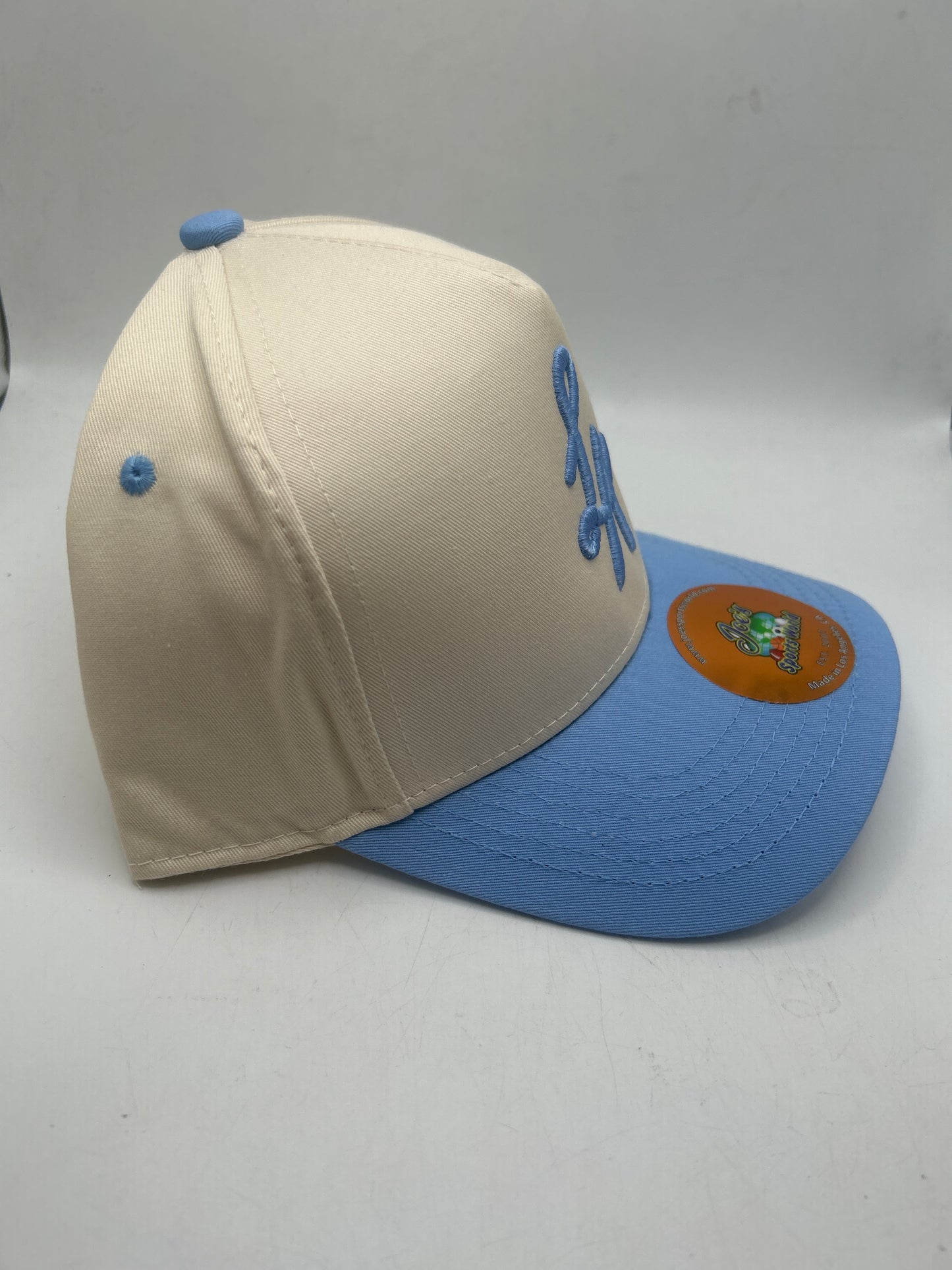 Los Angeles JSW Private Label Khaki/Sky Blue A-Frame Snapback