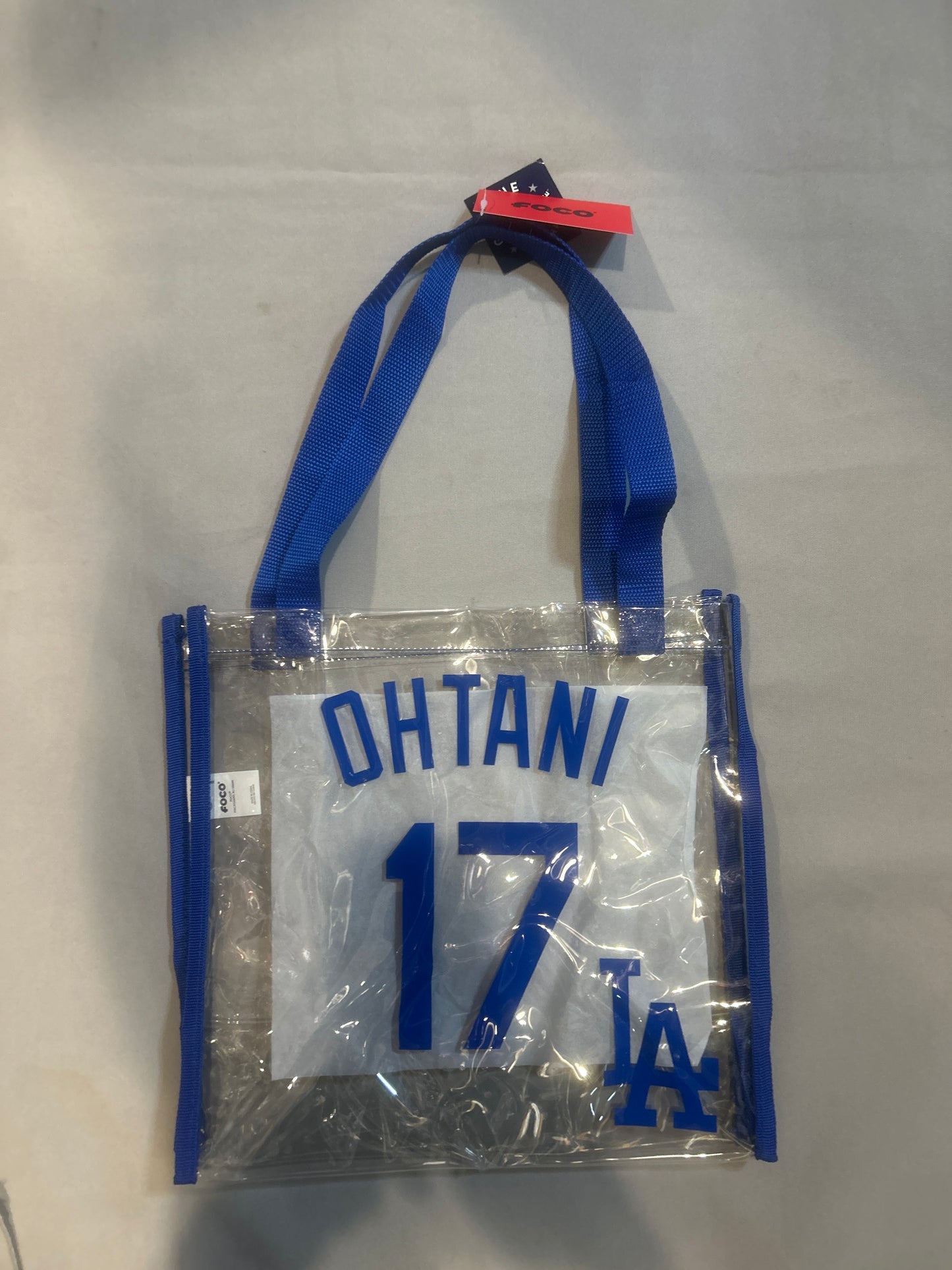 Los Angeles Dodgers MLB Genuine Merchandise Foco #17 Ohtani Clear Tote Bag 12”x12.5”