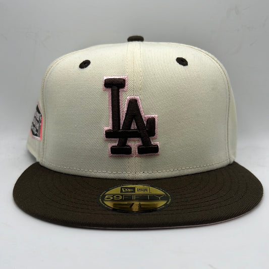 Los Angeles Dodgers MLB New Era 59Fifty Genuine Merchandise “Dodgers Stadium Since 1962” Side Patch Mocha/Brown/ Fitted Hat