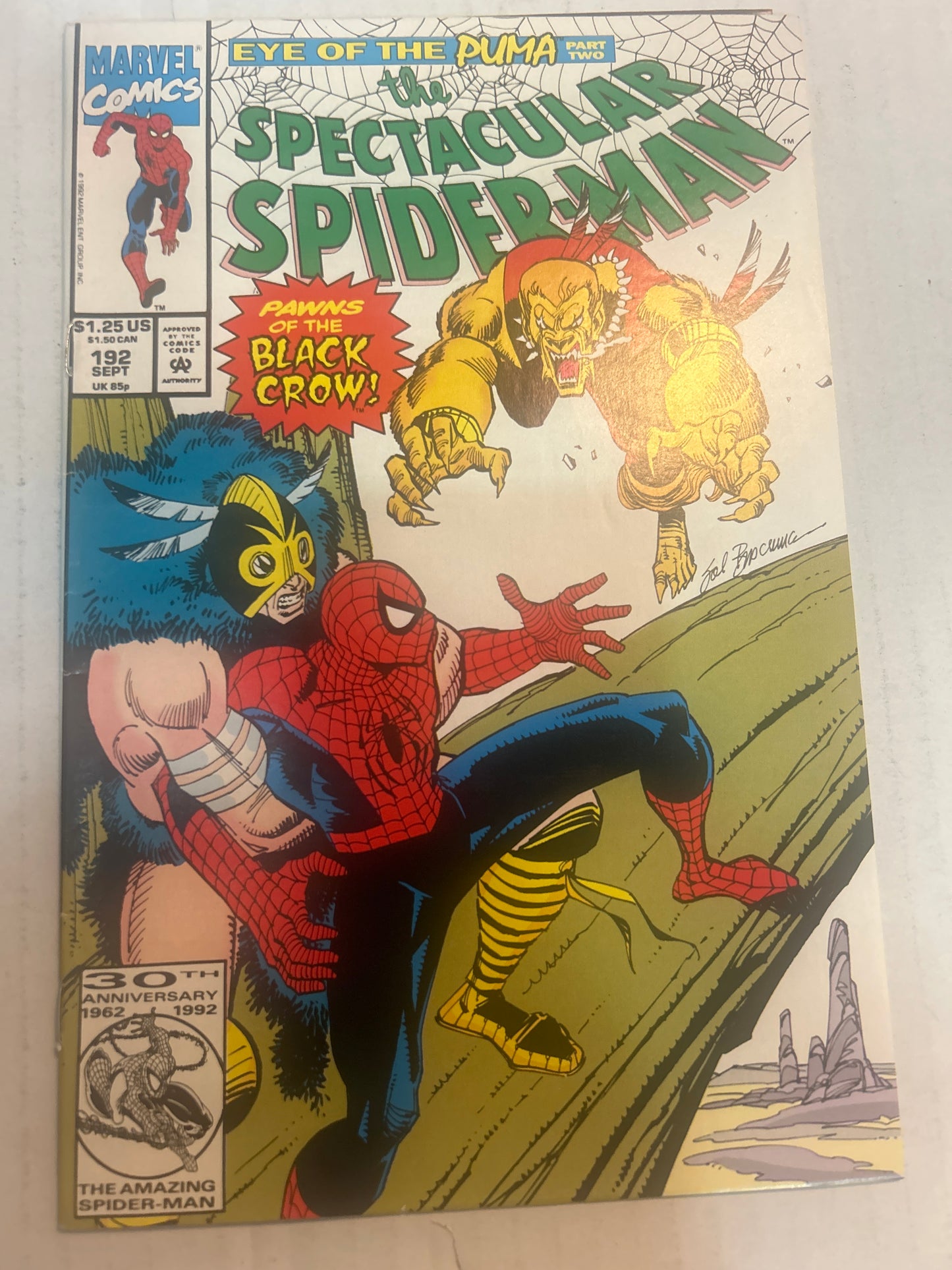 The Spectacular Spider-Man by Marvel Comics Group "Eye of the Puma" Part Two 30th Anniversary 1962-1992 Comic Book