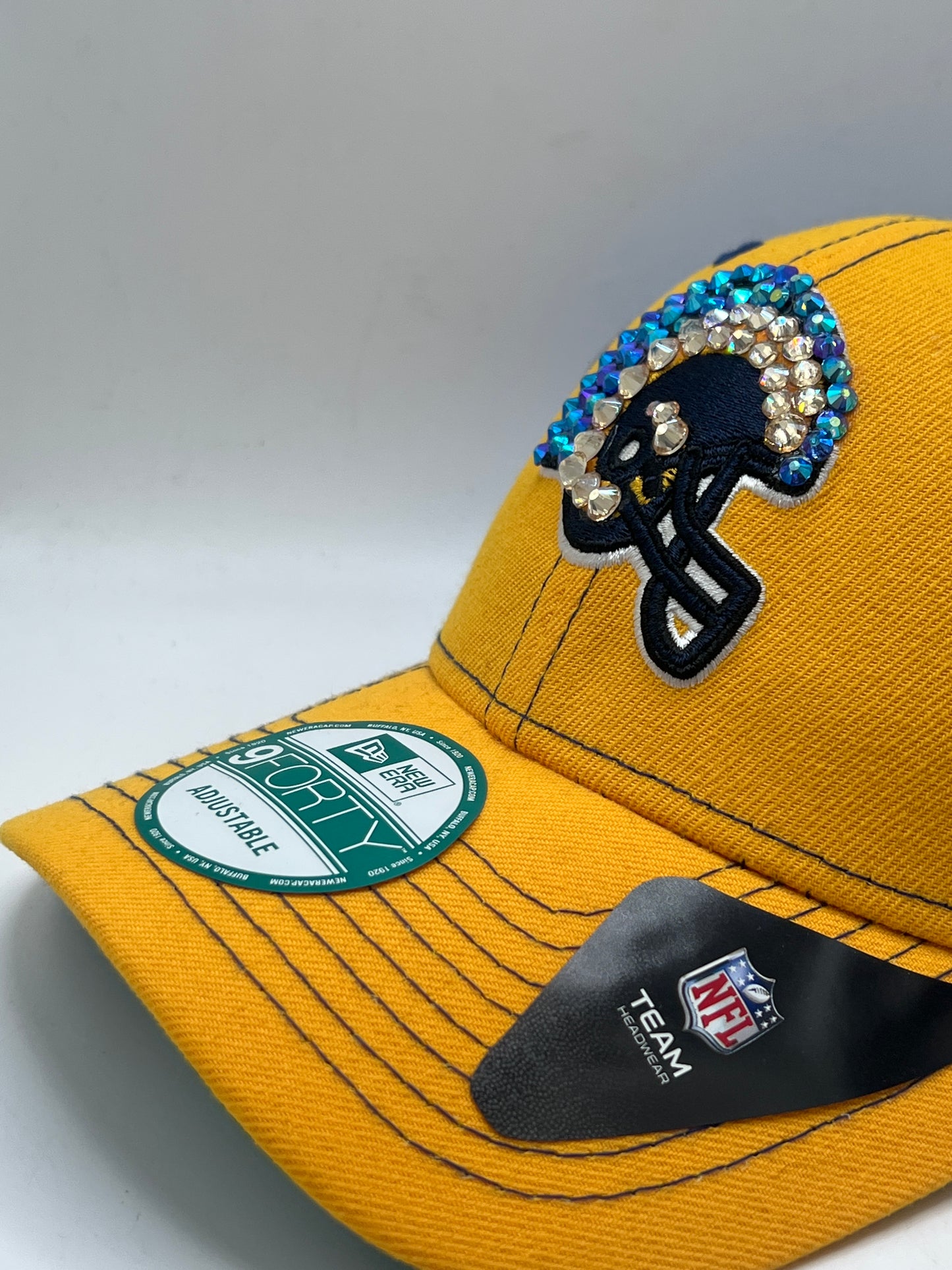 Los Angeles Rams NFL New Era 9Forty Logo Bedazzle Yellow/Royal Blue Adjustable Hat