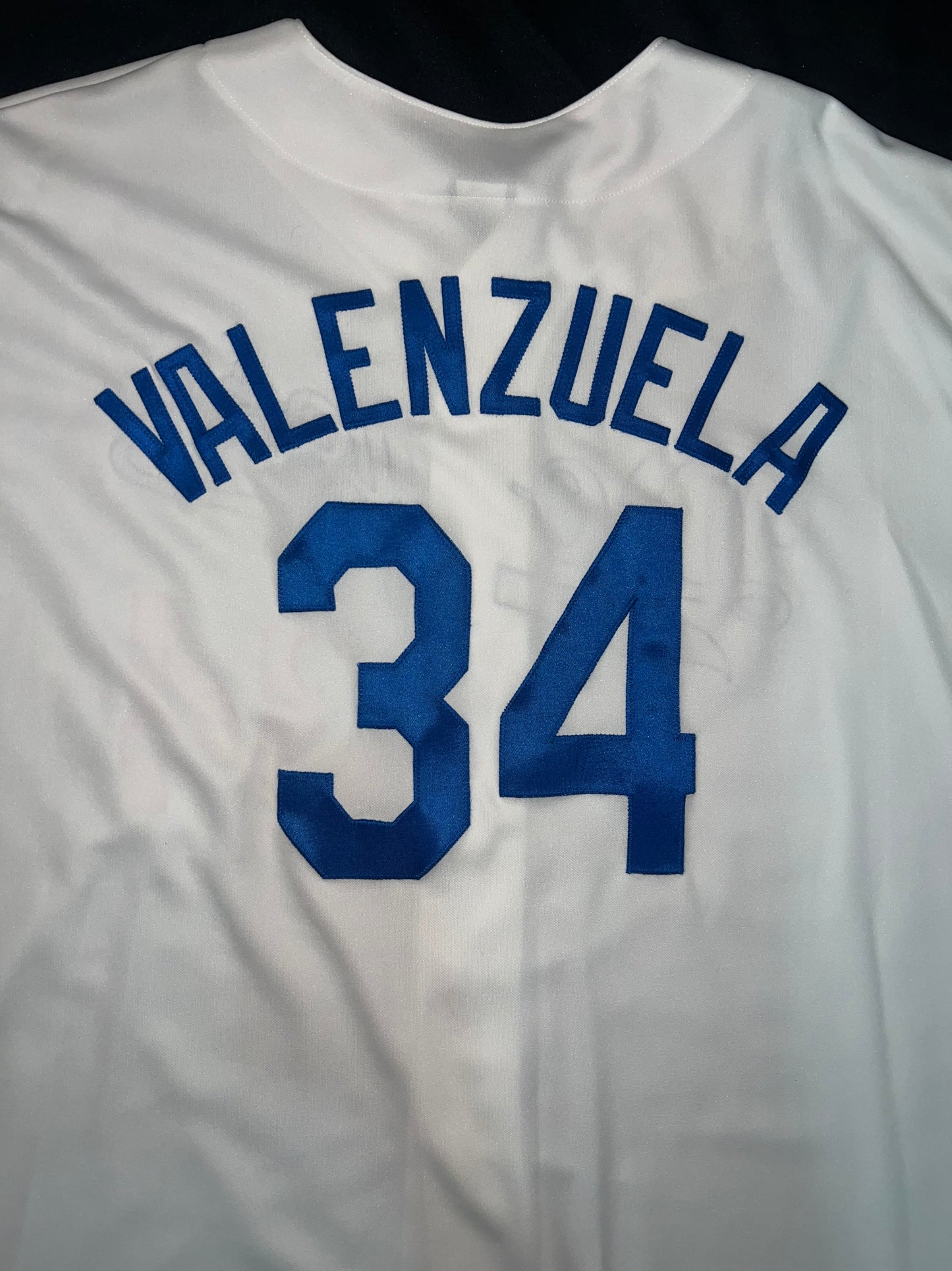 Los Angeles Dodgers MLB Majestic Genuine Merchandise #34 Valenzuela Big & Tall White Men Jersey